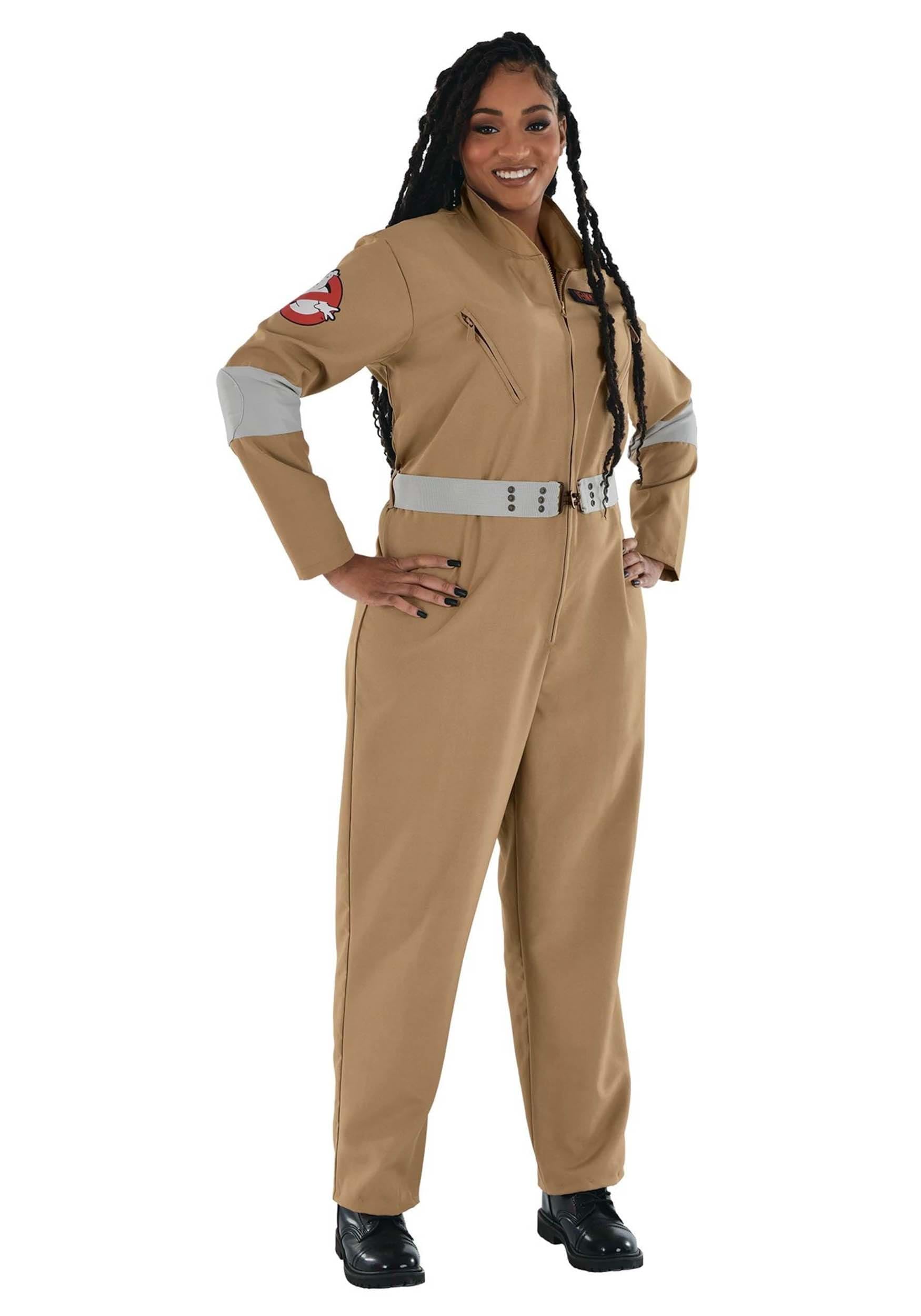 Fun Costumes Women's Ghostbusters Costume | Adult Jumpsuit with Belt and 4 Interchangeable Name Badges for Halloween Medium