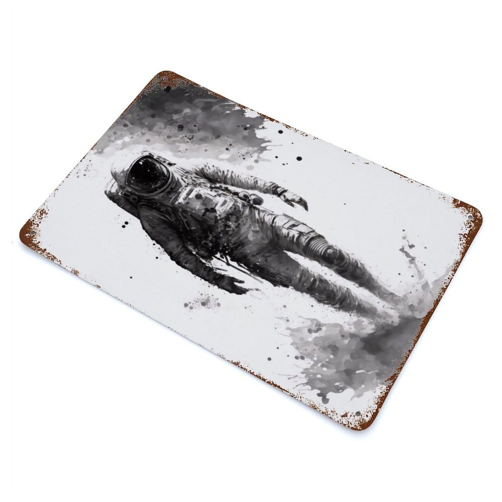 Lone Voyager Aged Metal Wall Plaque 11.8"x7.9", Farmhouse Wall Decor for Patio, Garden Room And Bar Decor