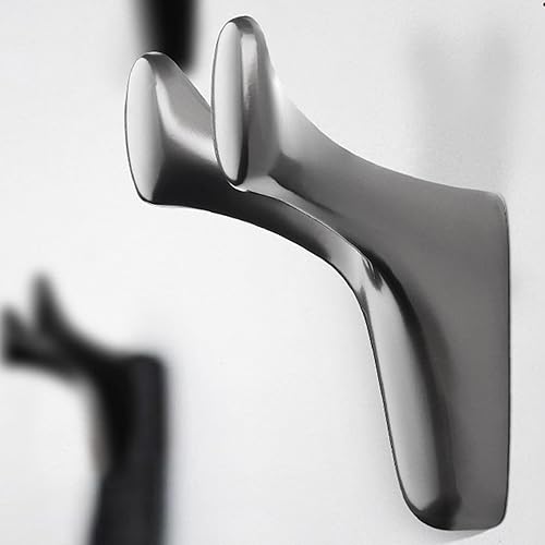Miniatura 2 de Ganchos de pared para abrigos, ganchos de puerta, 4 paquetes de ganchos modernos de doble punta, ganchos de bata resistentes para colgar toallas,