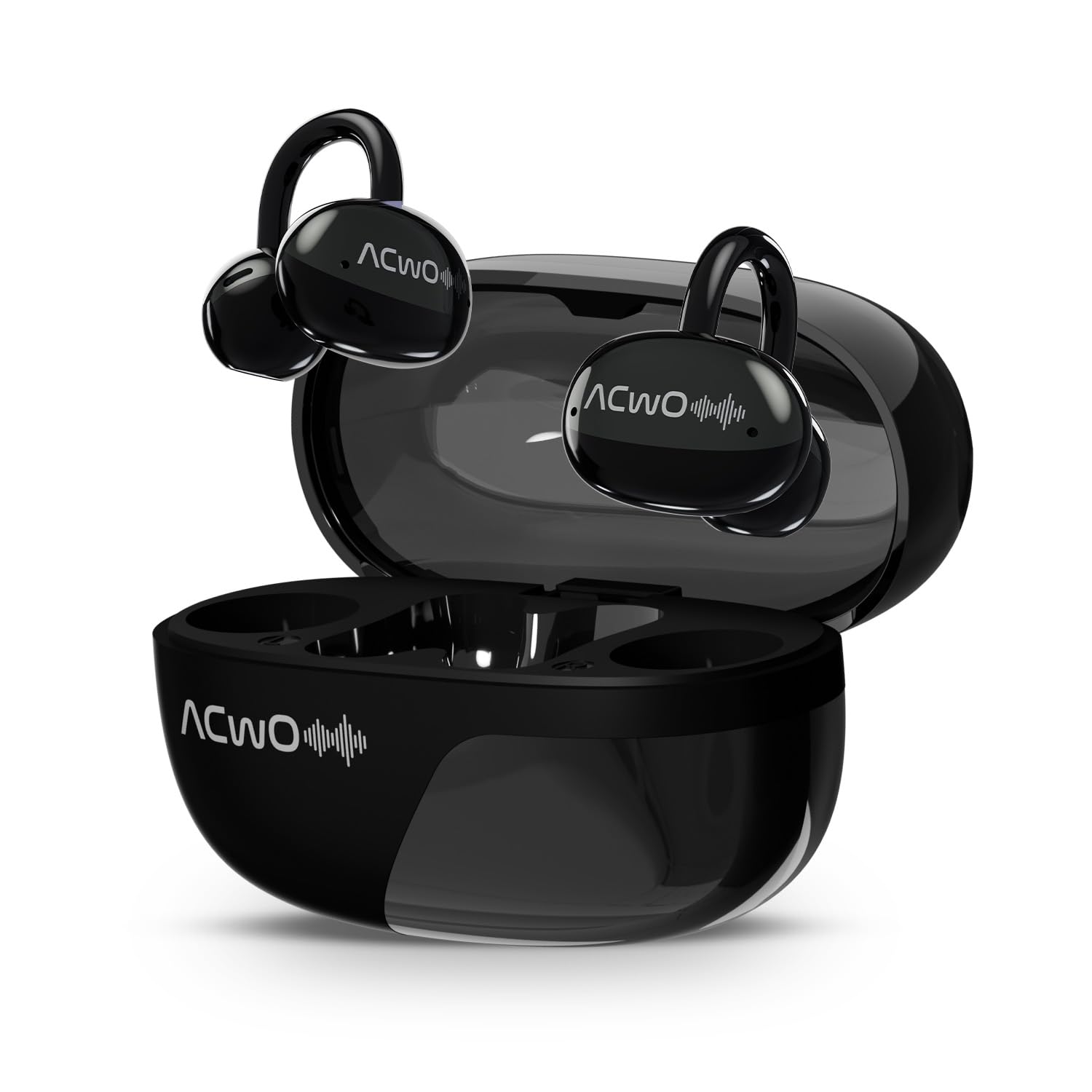 DwOTS Flow Open-Ear Earbuds | X-Fidelity Sound | AI-ENC Mic | Dual Mode (Music & Gaming) | 50H Playtime | Fast Charging | IPX5 | Bluetooth 5.3 – Pearl Black