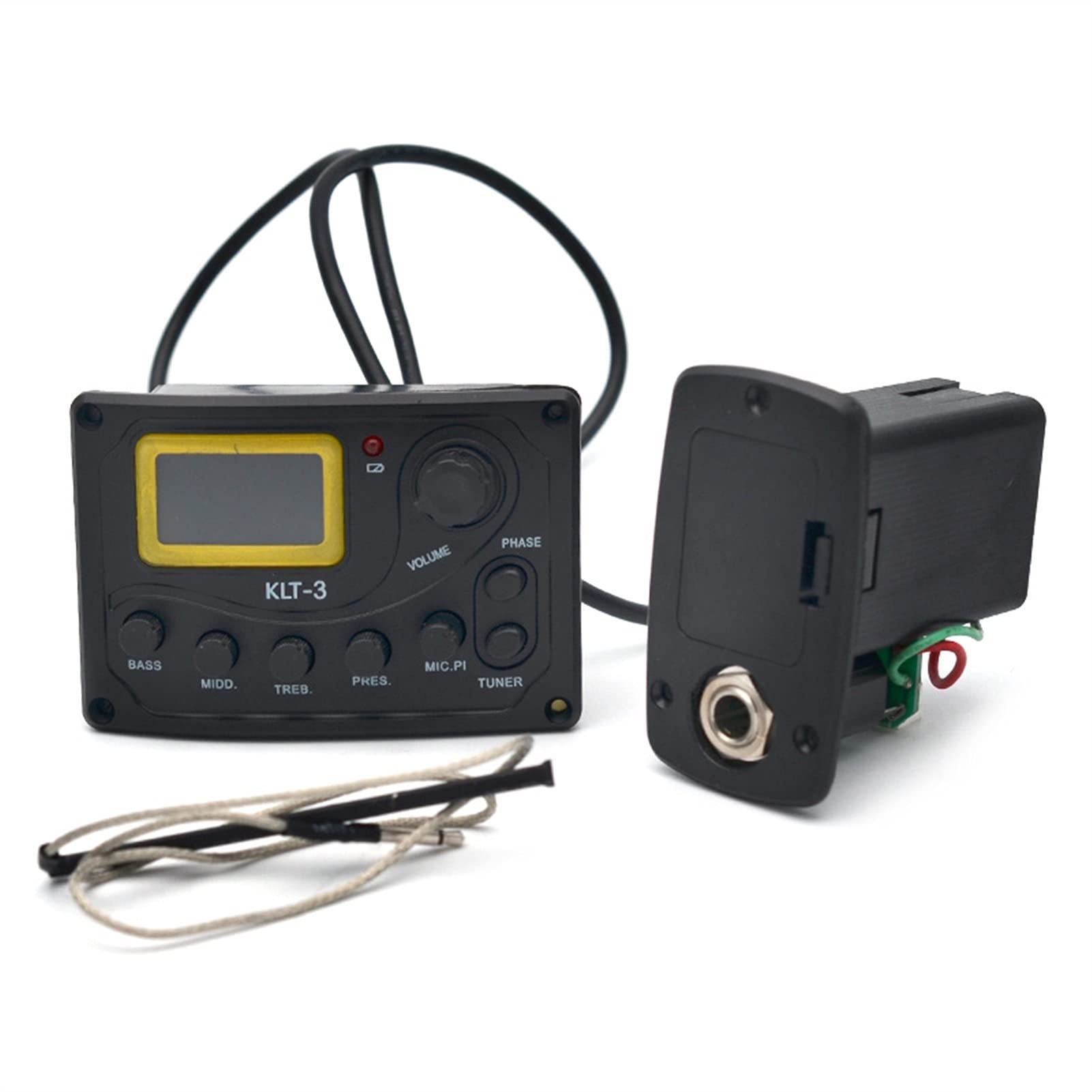 Pickup 4 Band EQ Equalizzatore KLT-3 Guitar Acoustic Guitar Bass EQ Preamp con MicPHONE E Tuner Pickup per Chitarra