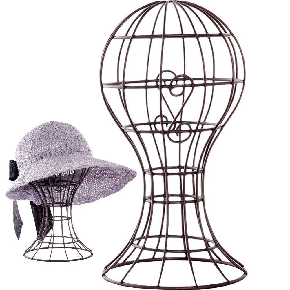 Soporte para peluca de metal resistente y expositor de sombreros independiente