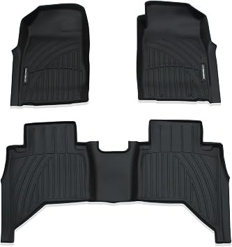 Predator4x4 Pickup Cab Interior Black Floor Mats Compatible with Isuzu D-Max MK2 Automatic 4-Door Facelift RT 2015-2019 Anti Slip Rubber All-Weather Dog Friendly Stain Resistant Easy Clean