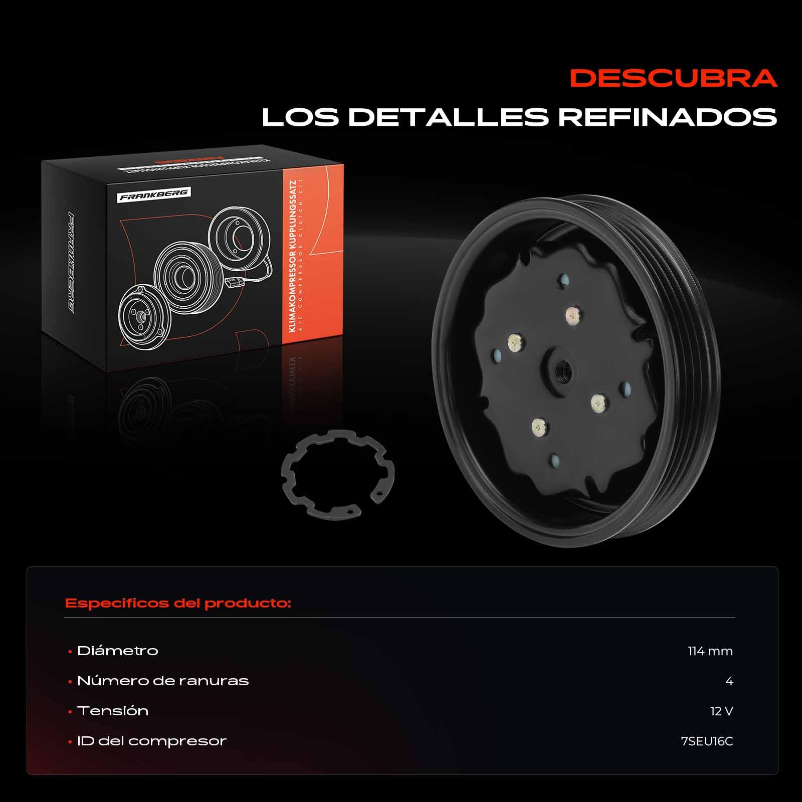 Frankberg Compresor Magnético AC Compatible con A4 Avant 8E5 1.9 TDI A4 8E2 1.9 TDI A6 Avant 4B5 4B6 1.9 TDI A4 Avant 8E5 1.9 TDI q.u.a.t.t.r.o A6 4B2 4B4 1.9 TDI 8E0260805AB,8E0260805D