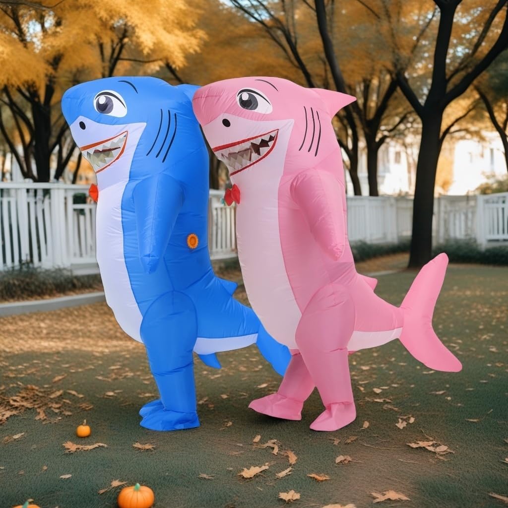 Inflatable Shark Costume Adults Inflatable Costume Shark Blow Up Suit Halloween Costume - Image 5