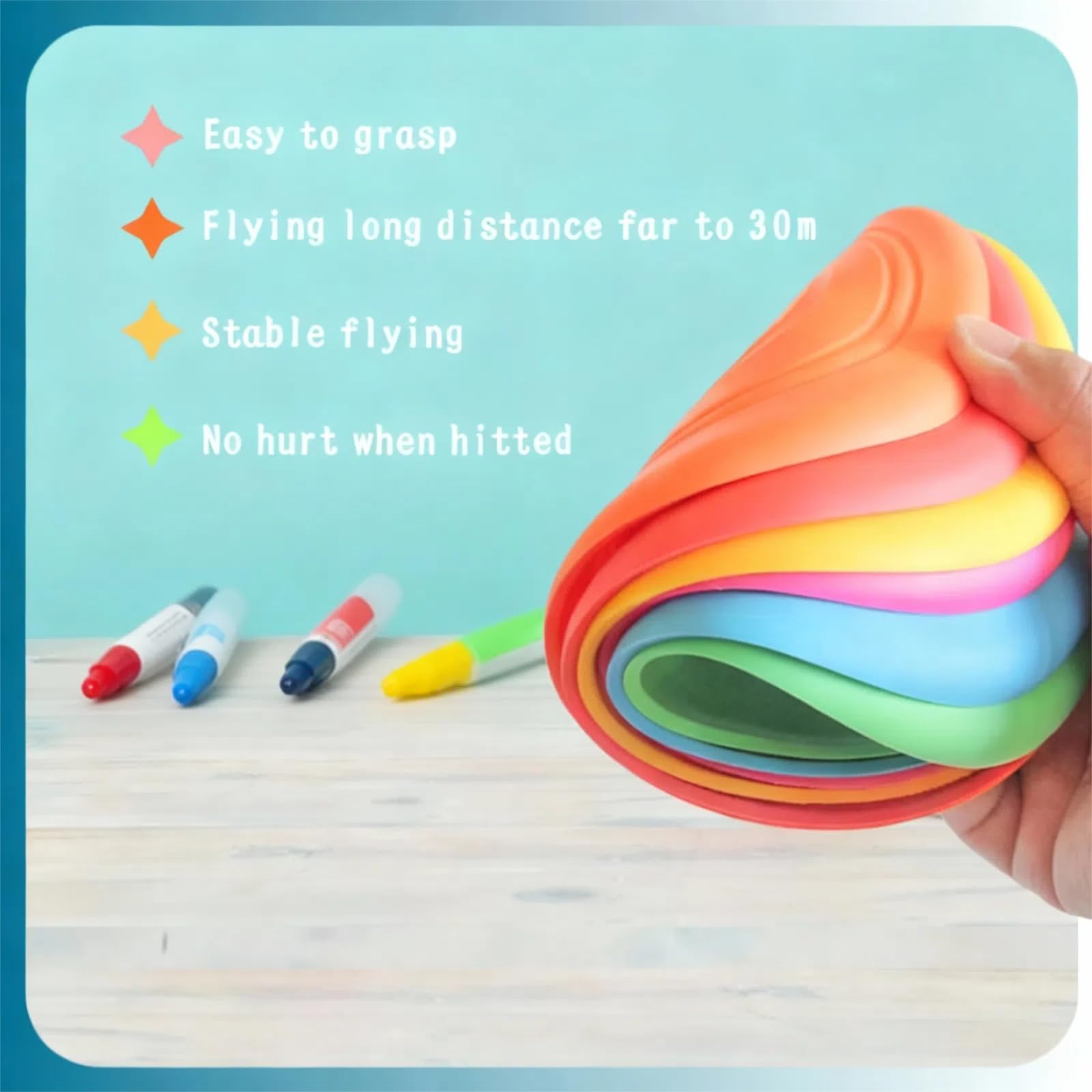 Lot de 6 frisbee doux en silicone de 17,8 cm pour enfants, chien, jardin, pelouse, jouets de pause, éducation précoce, jeux de sport, cadeaux de fête, 6 couleurs