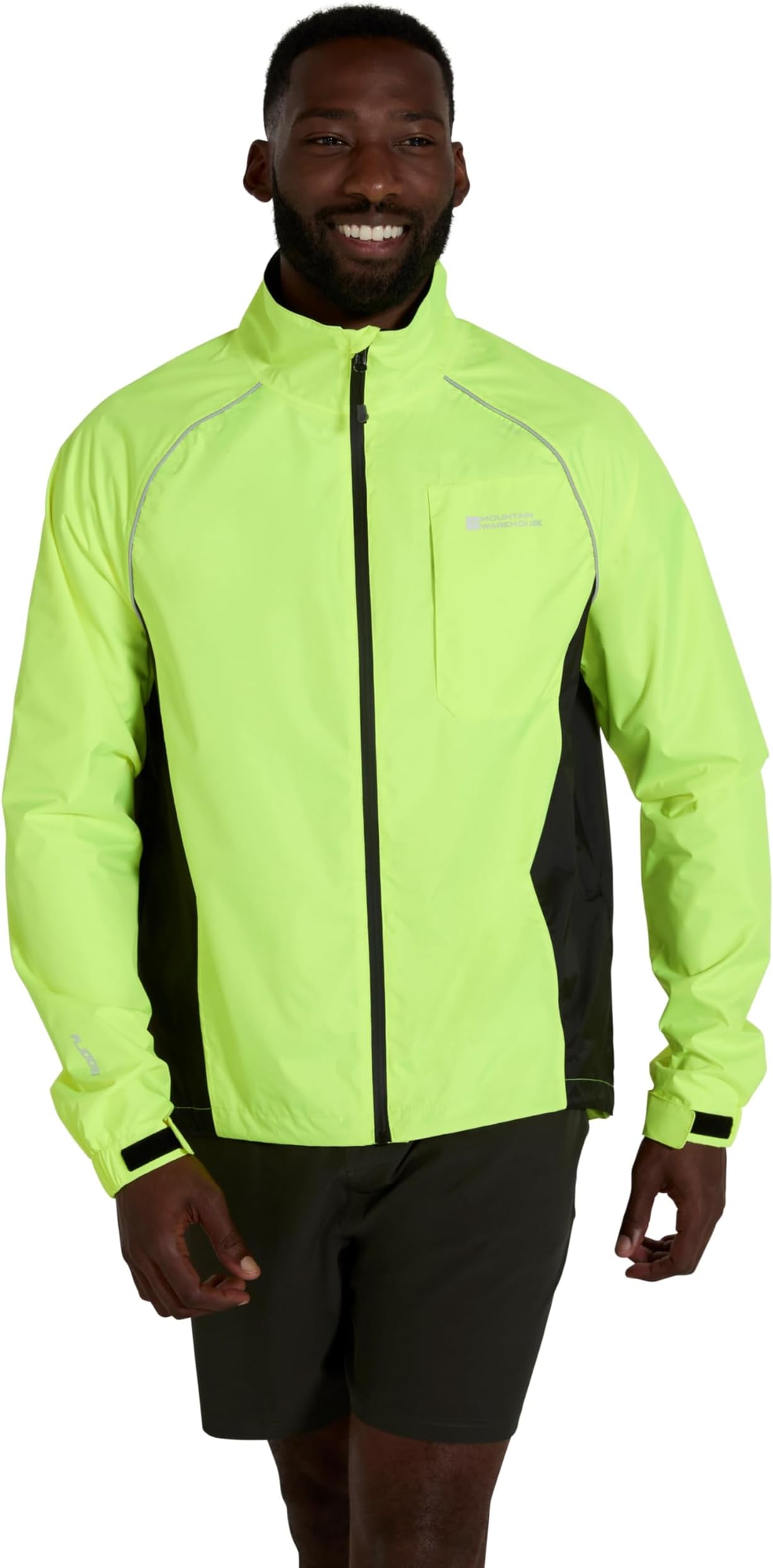 Mountain Warehouse Adrenaline Mens Waterproof Cycling Jacket - Reflective Mens Coat, Breathable Unisex Rain Coat - For Outdoors, Running & Walking