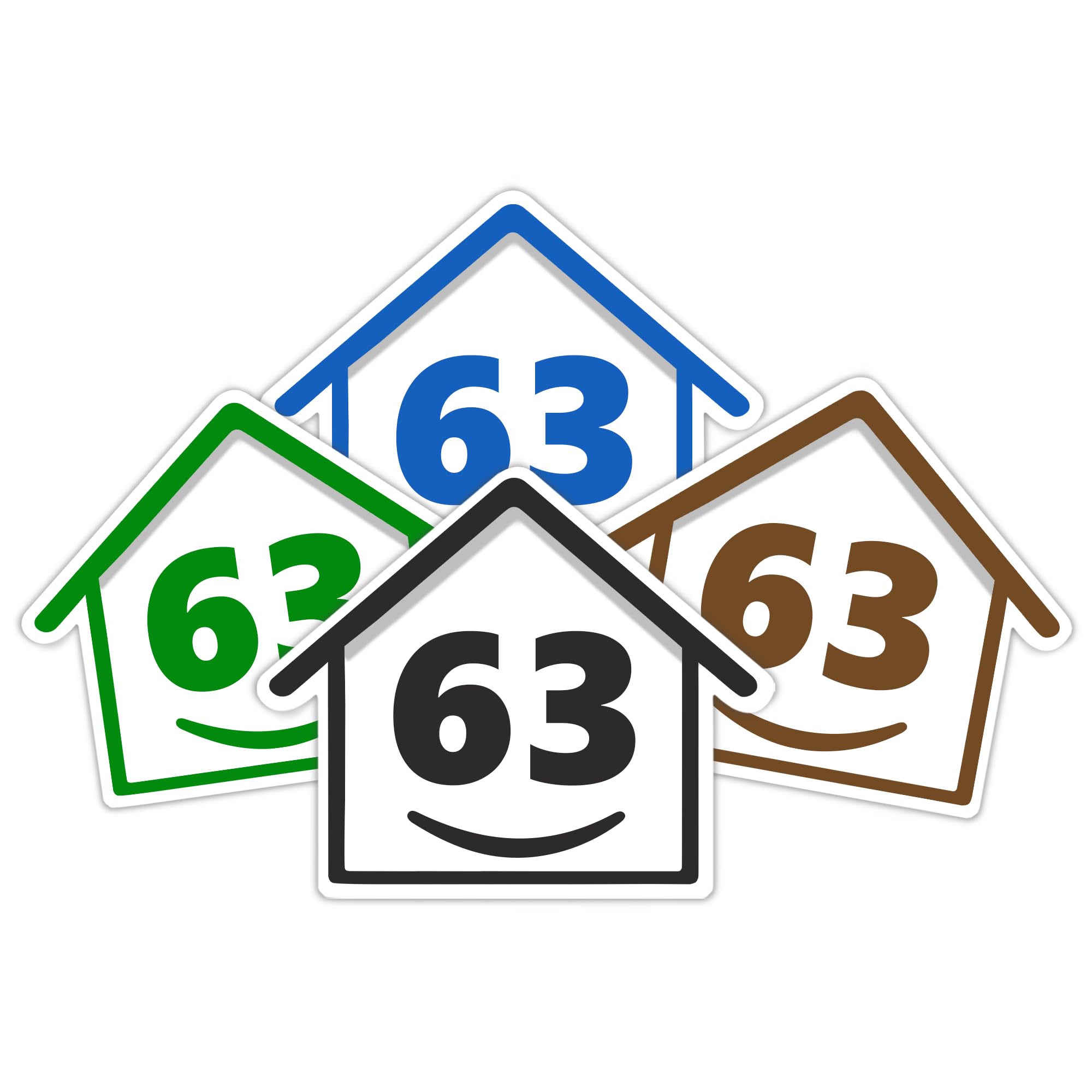 4 x Bin Numbers for Wheelie Bins, 1-99, 15cm ‘Happy House’ Colour Design Dustbin Stickers, Easy Application Stick On Number Stickers - Weatherproof Self Adhesive Vinyl – Blue, Black, Green, Brown (25) — view 58