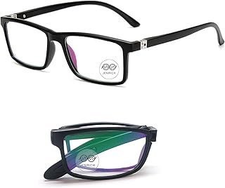 JENRICH 2-Pack Reading Glasses Foldable Mini Reading Glasses Blue Light Blocking Glasses for Men Women, HD Plastic Reading Glasses, Quality Readers Spring Hinge Glasses, Reading Glasses Women Men 3.0x