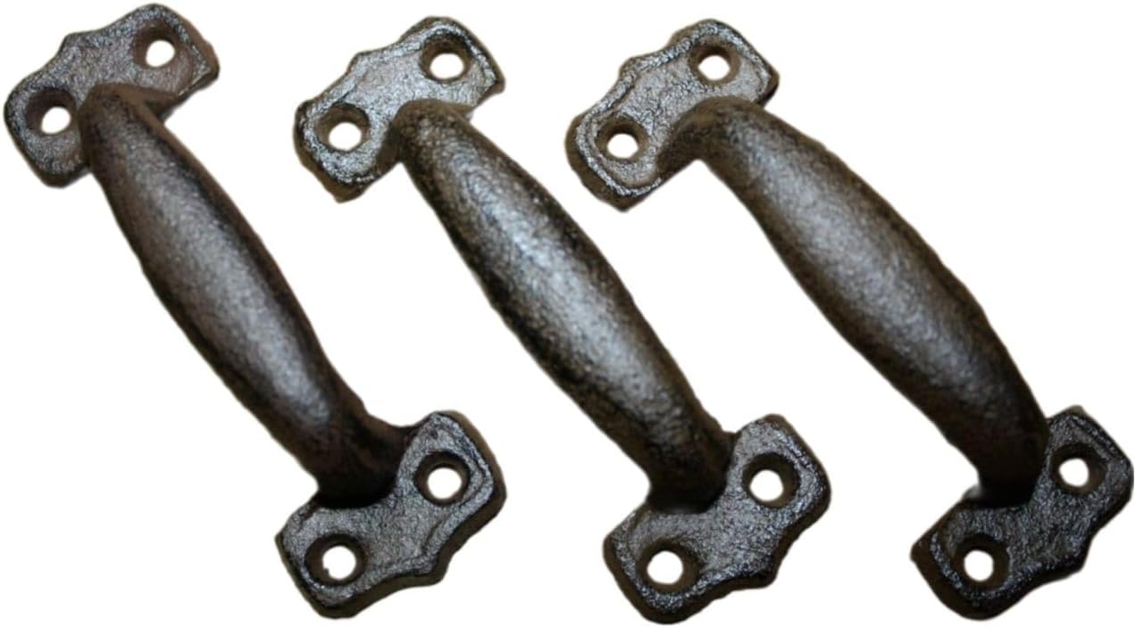6 Cast Iron Tiny Antique Style Rustic Barn Handle Gate Pull Shed Door Handles IRP-698 Handmade Decor Artisan Art Decor For Home Vintage