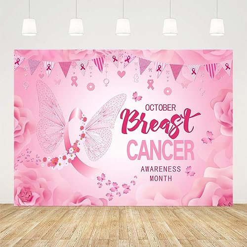 Miniatura 2 de Fondo de concientización sobre el cáncer de mama de 7 x 5 pies para fotografía sobre el cáncer de mama, decoraciones de fiesta, pancarta, cinta