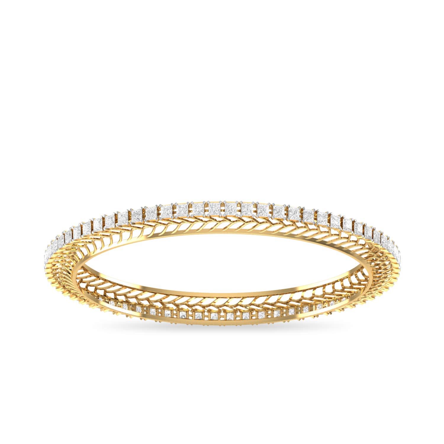 pc jeweller 14k (585) Yellow Gold and Solitaire Bangle for Women-picture-34