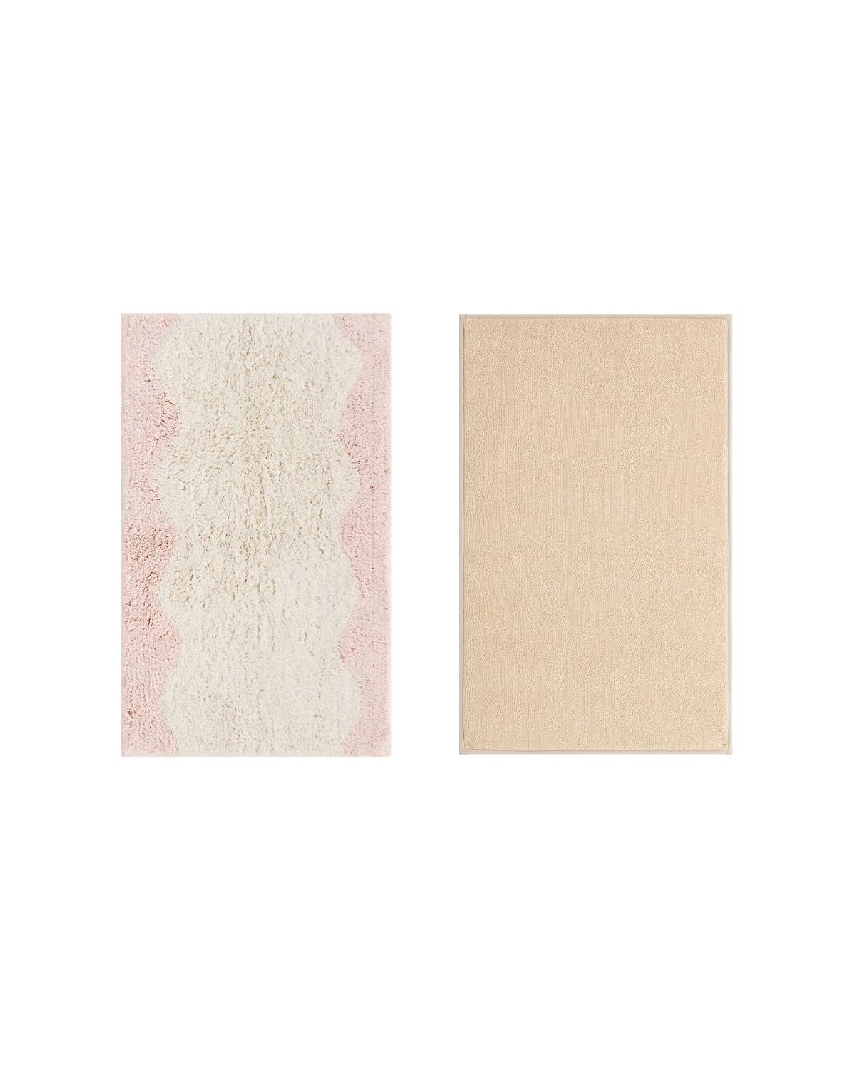 House of Noa The Harper Petal 21x34 Bath Mat 19 5x32 5 Liner Set Plush Cotton Non Slip