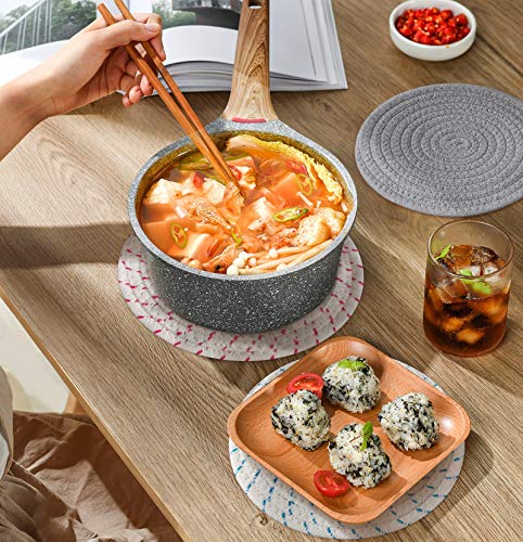 COSYLAND 7 Inches Trivets Set 3 Pack Potholders Pure Cotton Thread Weave Stylish Coasters, Hot Pads, Hot Mats,Spoon Rest… - Image 4