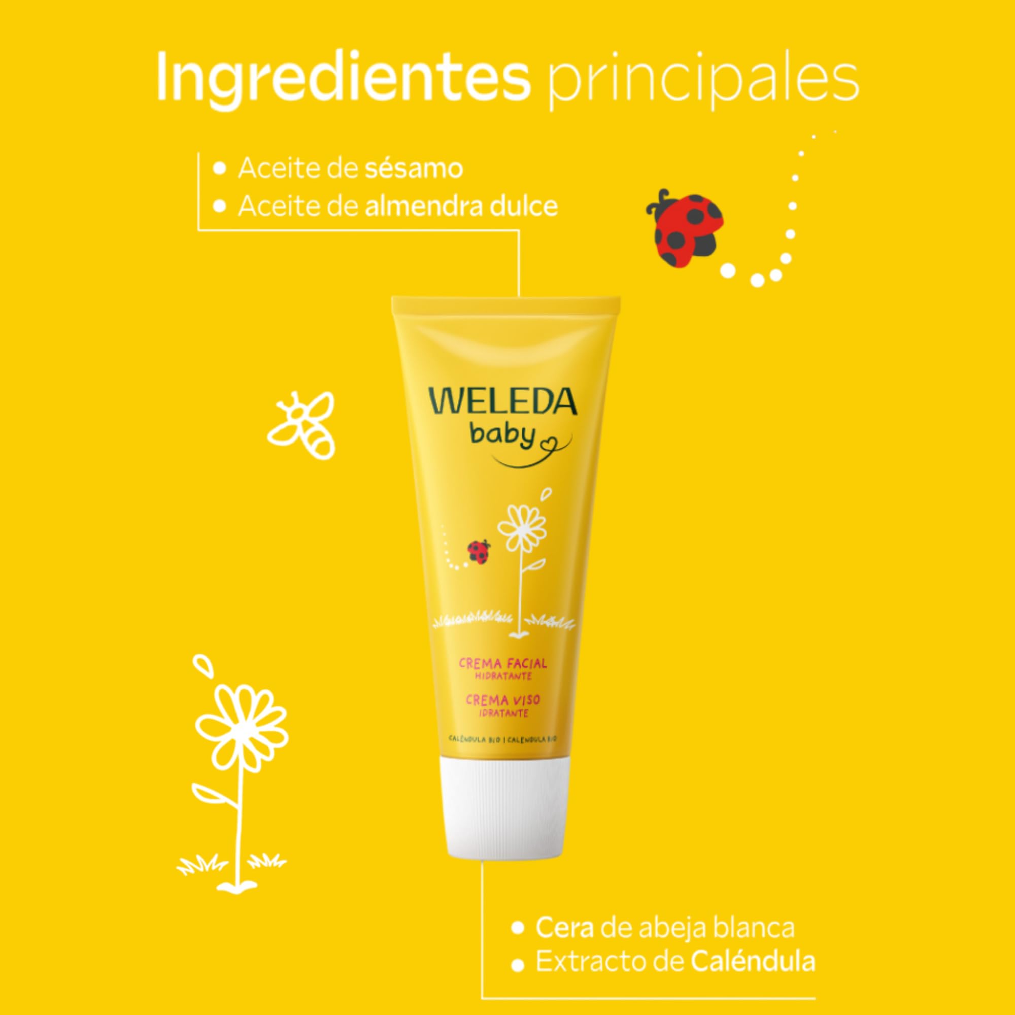 Weleda - Crema Facial de Caléndula para Bebé, Cuida, Calma, Protege y Aporta Hidratación, Apto para Pieles Sensibles y Secas - 50 ml — view 4
