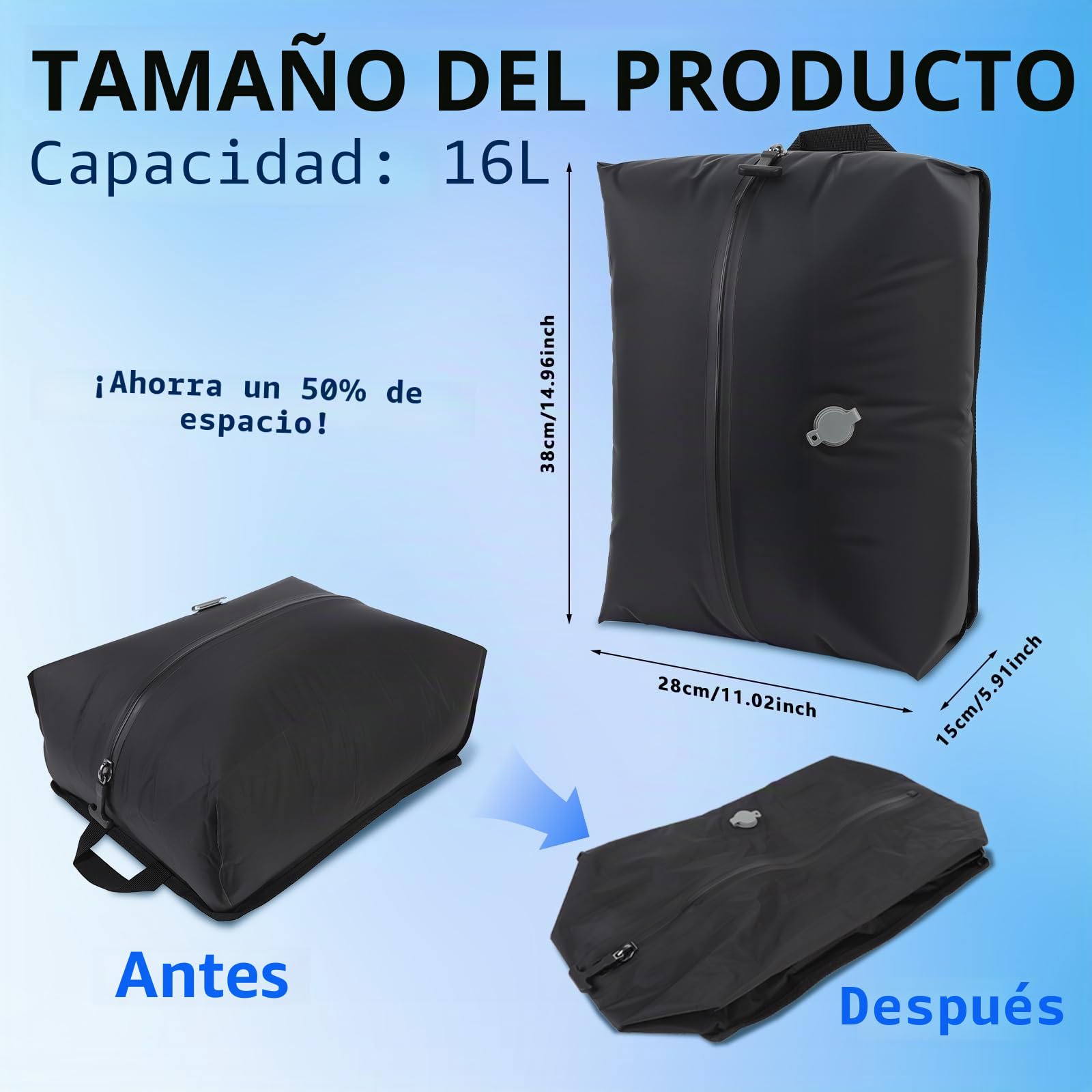 Bolsas de almacenamiento al vacío para equipaje de viaje, almacenamiento de privacidad no transparente, bolsas de embalaje al vacío herméticas para empacar equipaje, bolsas de compresión al vacío