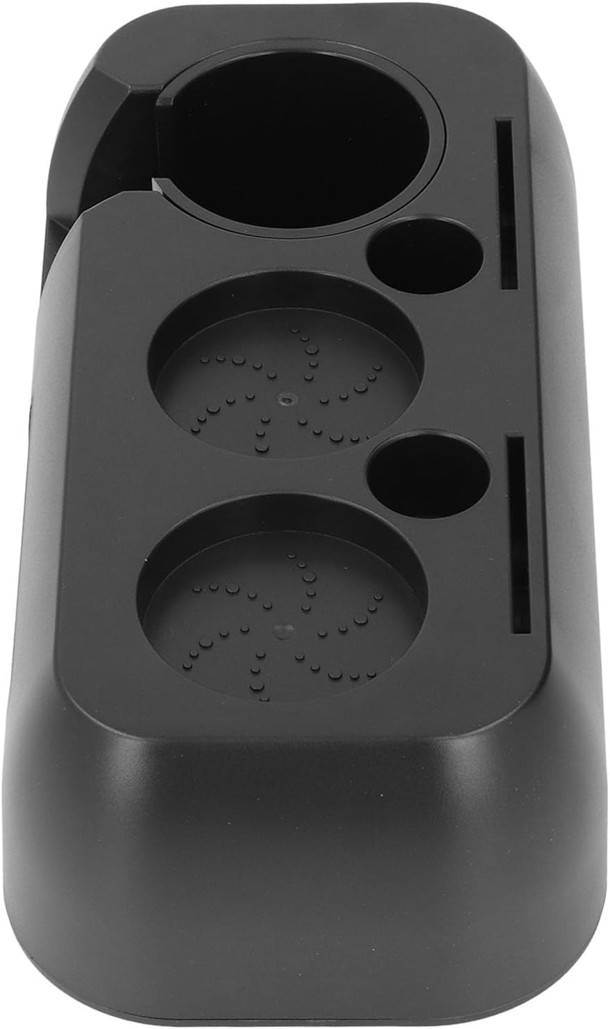 Coffee Tamper Station, Multifunctional Stable ABS Coffee Portafilter Holder for Office (Matte Black)