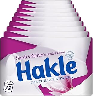 Hakle SANFT & SICHER Toilettenpapier – 72 Rollen, Die Sanfte, Duftende Pflege für Wohlbefinden und Eleganz