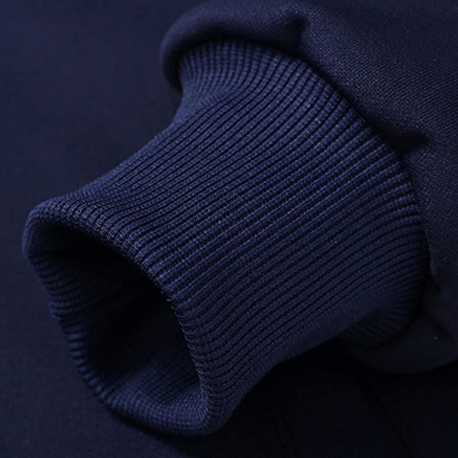 Giacca da uomo in pile a maniche lunghe con cerniera blu scuro