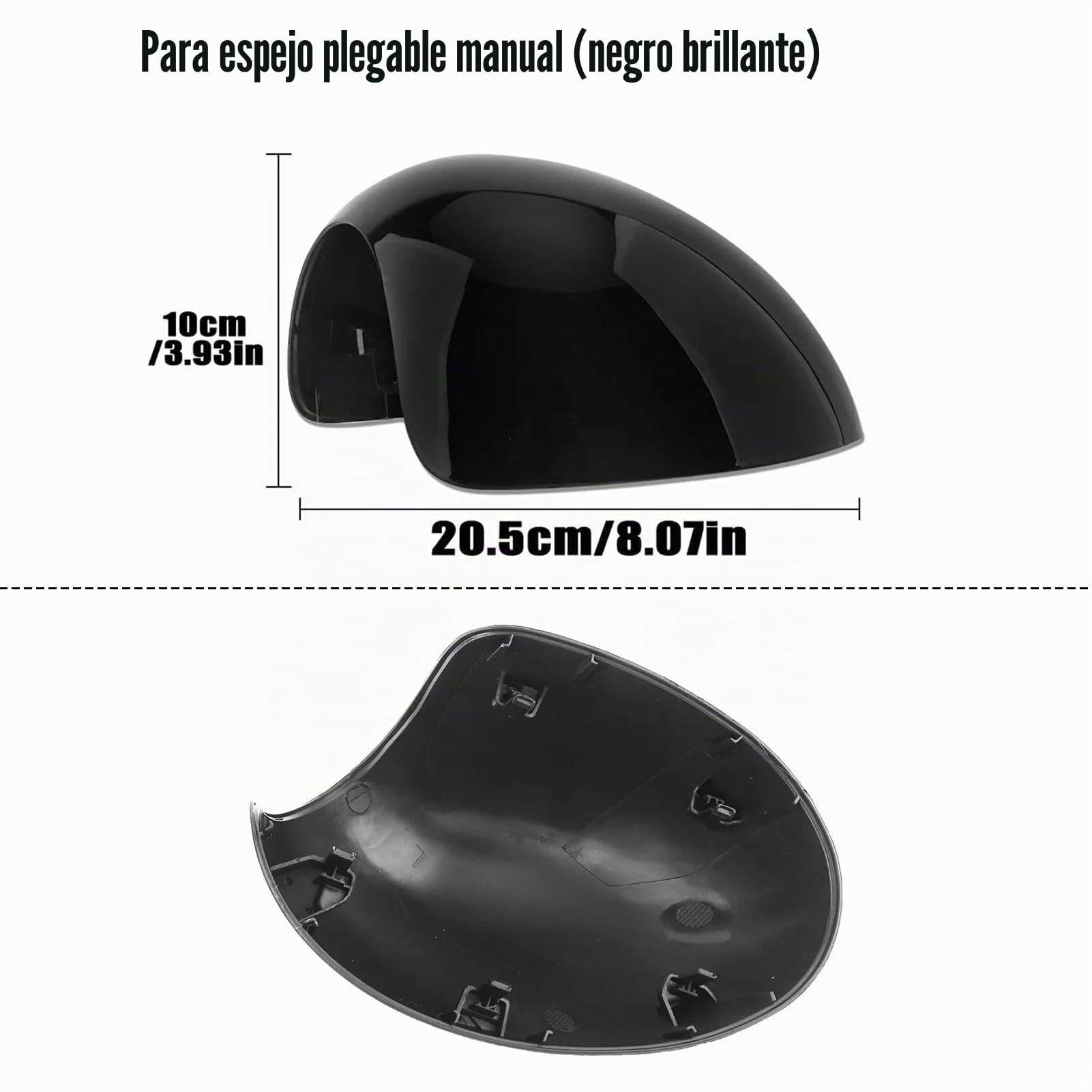 TTCR-II 2 PCS Carcasa Retrovisor Compatible con Mini Cooper R56 Cubiertas de Repuesto R55 R56 R57 R58 R59 R60 R61 Tapas de Espejo 2007-2015 Carcasa Retrovisor Mini Clubman (Espejo Plegable Manual)
