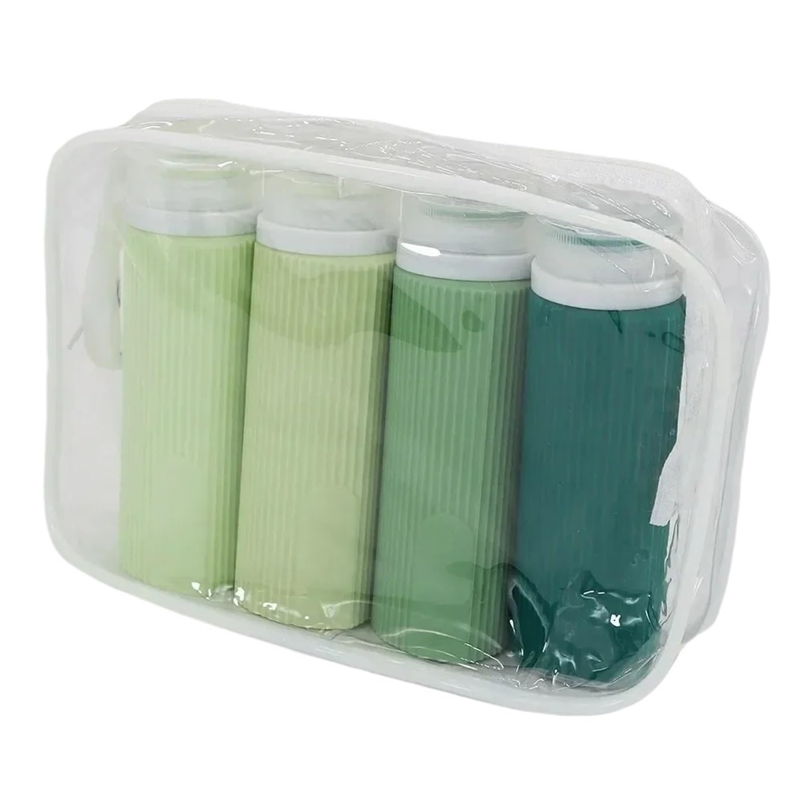 XIEHYA 4pcs 100ML Silicone Travel Bottles Accessories Portable Free Leak Proof Squeezable Size Containers For Toiletries(Light Grey)