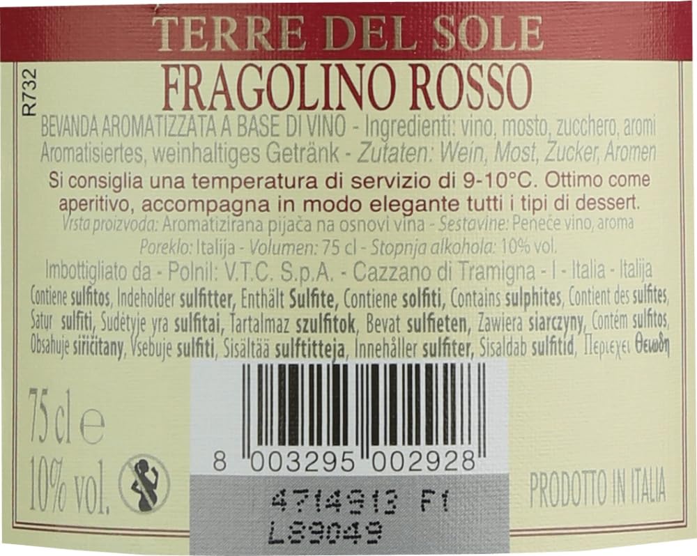 Fragolino Rosso von Terre del Sole - Weinhaltiges Getränk 12 x 0,75l VINELLO - 12er - Weinpaket inkl. kostenlosem VINELLO.weinausgießer