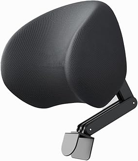 Fiauli Office Chair Headrest Attachment Universal, Chair Head Support Cushion, Elastic Sponge Head Pillow Adjustable Height and Angle, Upholstered Headrest for Ergonomic Office Chairs Black