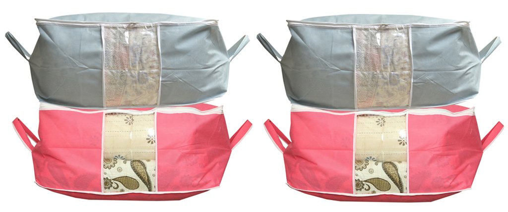 Kuber Industries 4 Piece Non Woven Under Bed Storage Organiser Set