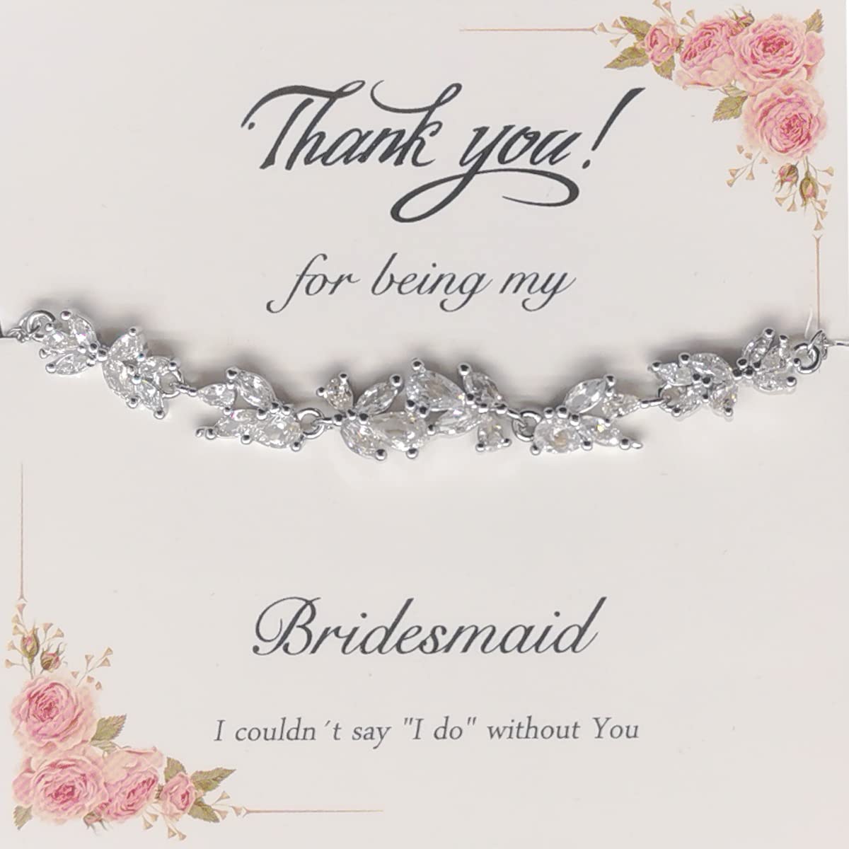 Bridesmaid Bracelet Cubic Zirconia Bracelet for Wedding Day Bridesmaid Jewelry Thank You Gift