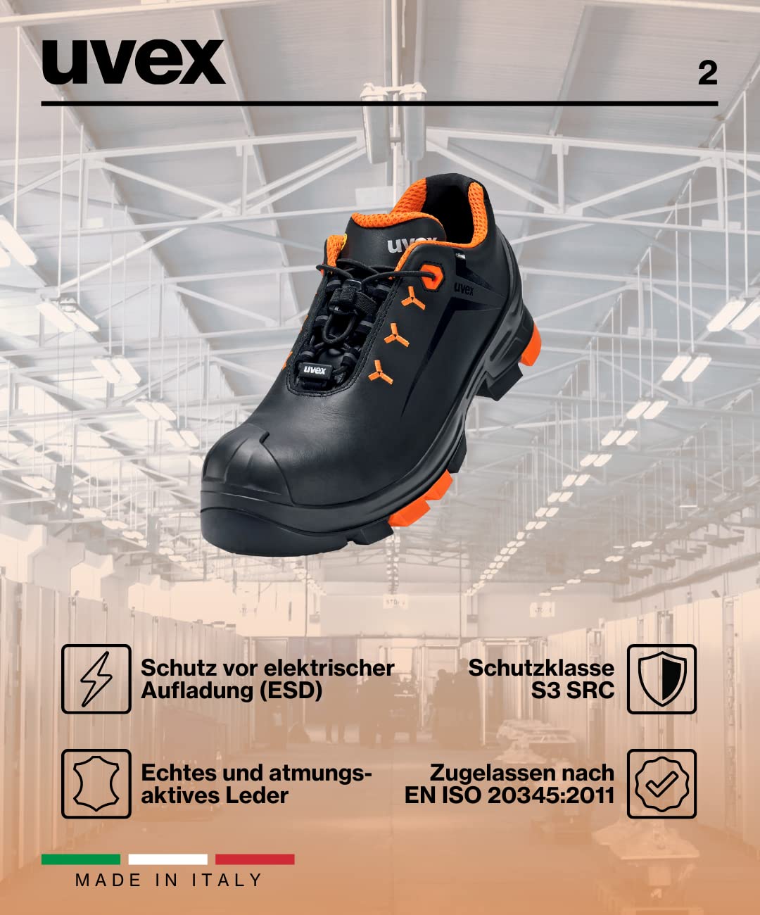 Uvex Scarpa Bassa Traforata S1 P SRC, Lavoro Unisex-Adulto, 42 EU