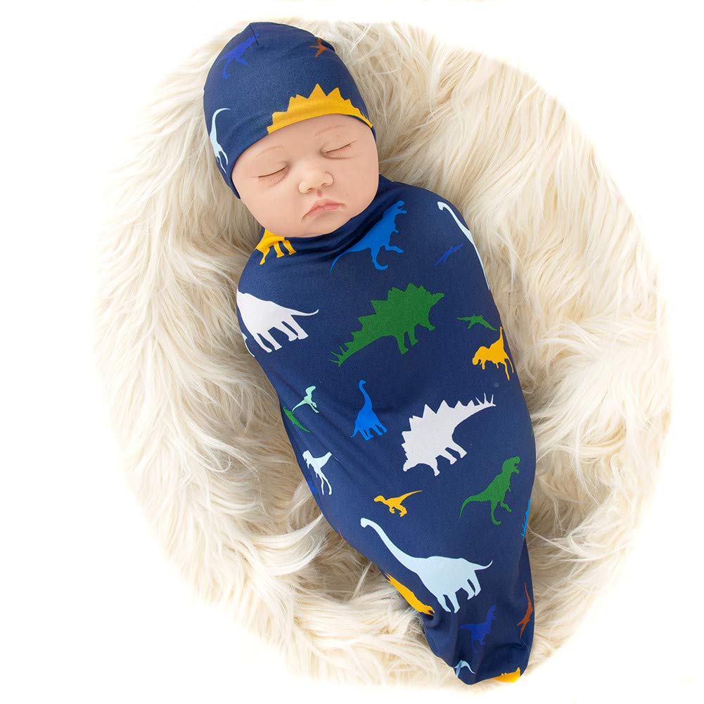 navy swaddle set