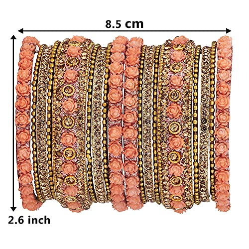 Aheli Ethnic Colorful Metal Bangles Chudha Set Stone Studded Bangle Set Indian Wear Fashion Jewelry For Women & Girls #TOP4