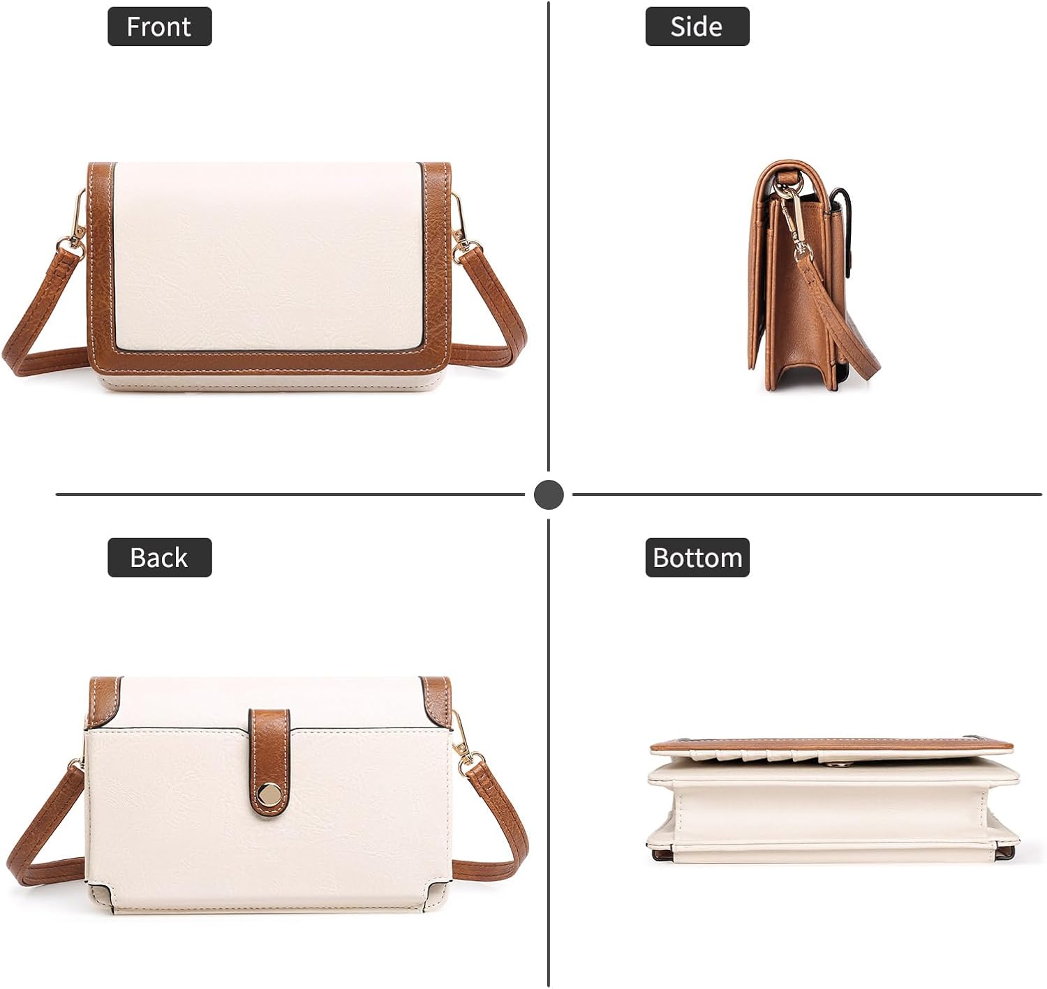 FALAN MULE Small Crossbody Bags for Women Cell Phone Purse Vegan Leather Shoulder Handbag Wallet with Card Slots