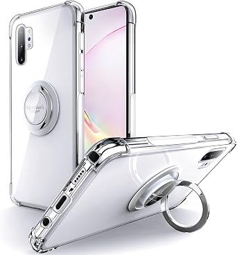 Silverback for Galaxy Note 10 Plus Case Clear with Ring Kickstand, Protective Soft TPU Shock -Absorbing Bumper Shockproof Phone Case for Samsung Galaxy Note 10 Plus -Clear