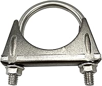 Vista 12 de Abrazadera de escape muy resistente con perno en U de acero inoxidable de 3 pulgadas eLifecenter, diseño de silla con nervaduras reforzadas (76mm)