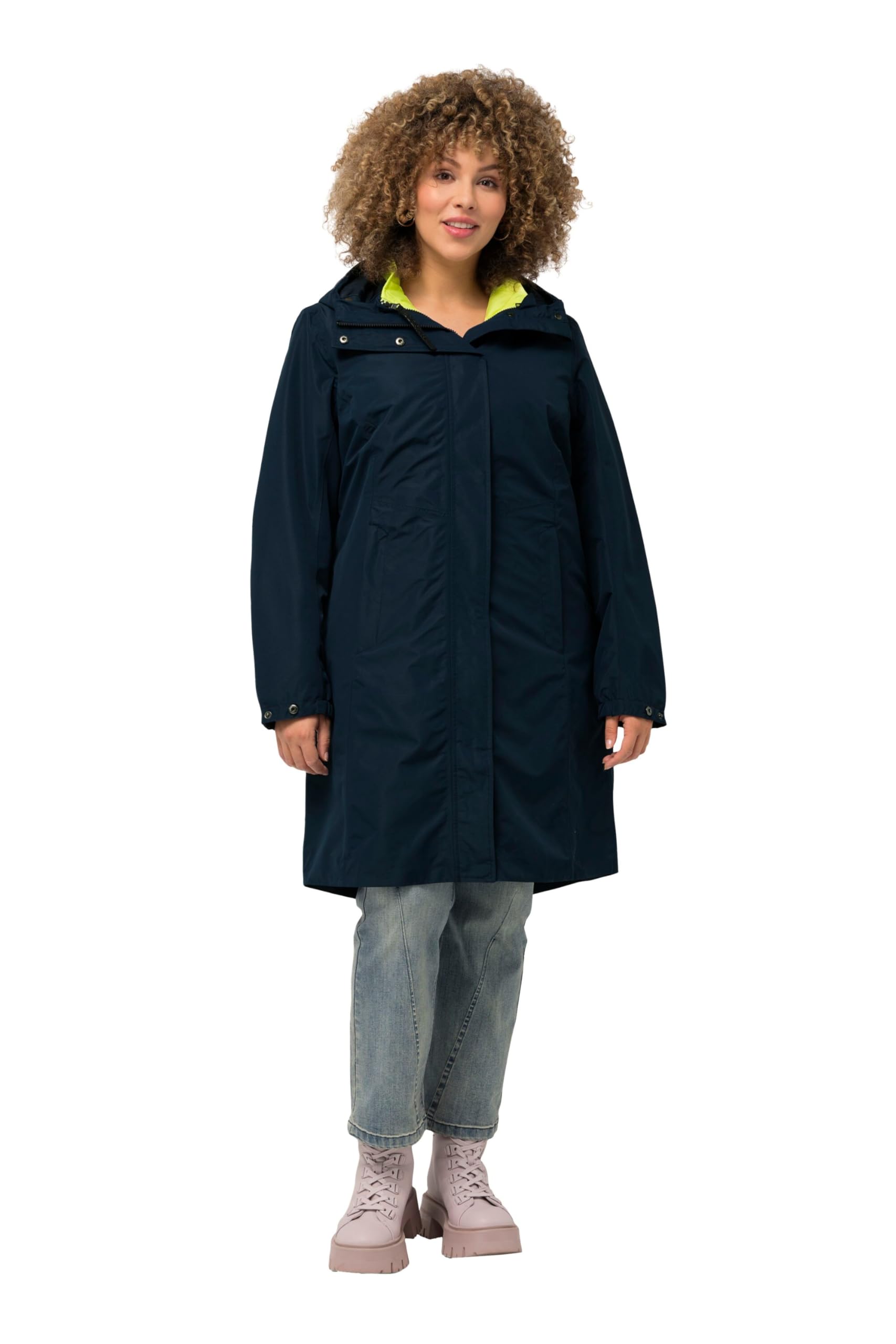 Ulla Popken Damen große Größen Übergrößen Plus Size HYPRAR 3-in-1-Funktionsjacke, wasserdicht, Zipptaschen 826350