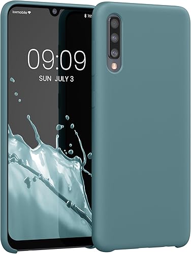 kwmobile Funda compatible con Samsung Galaxy A50 - Funda de silicona TPU con acabado suave - remolino de coco