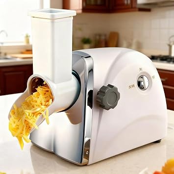 Electric Cheese Grater, 300W Electric Slicer Shredder,Salad Maker with 3 Replaceable Stainless Blades, Cutter Kitchen Slicer for Cheeses, Fruits