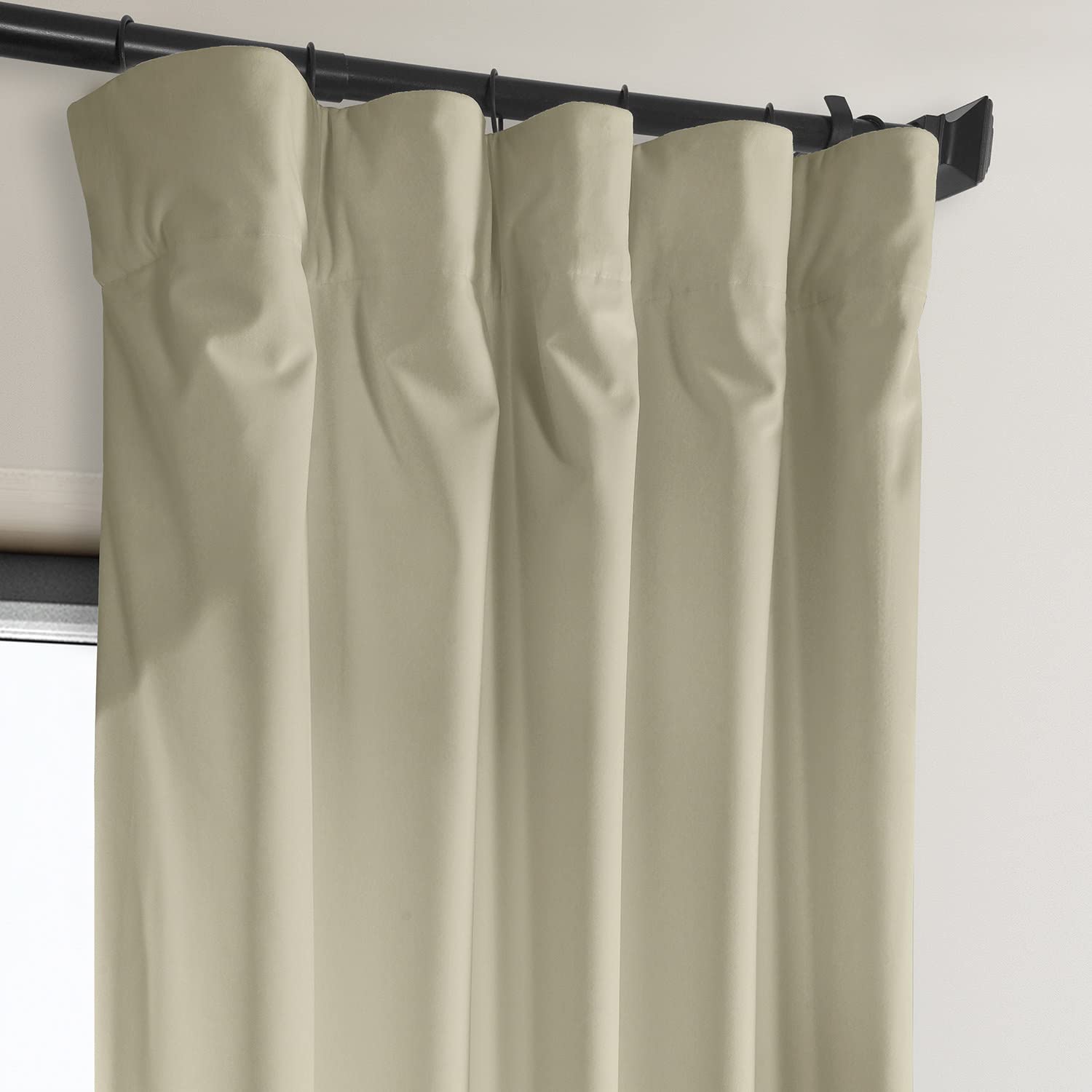 HPD Half Price Drapes VPYC Heritage Plush Velvet Curtain (1 Panel), 50 X 108, Macchiato Beige, W 50" x L 108" (1 Panels) - Image 4