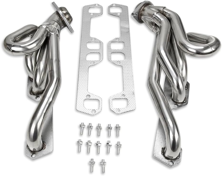 DEMOTOR PERFORMANCE Polished Stainless Steel Exhaust Headers For Dodge Ram 1500 2500 3500 1994-2002 Durango Dakota 5.2L 5.9L V8