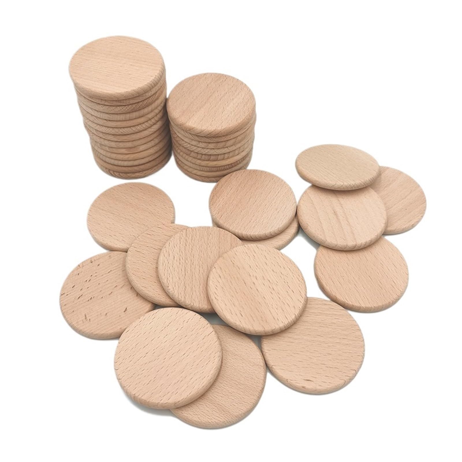 Niedokończone kawałki drewna, plastry, 3 cm/5 cm Okrągłe drewniane krążki do rękodzieła Wycinanki z Ozdoby świąteczne i dekoracji(100pcs Round cornor 5cm)