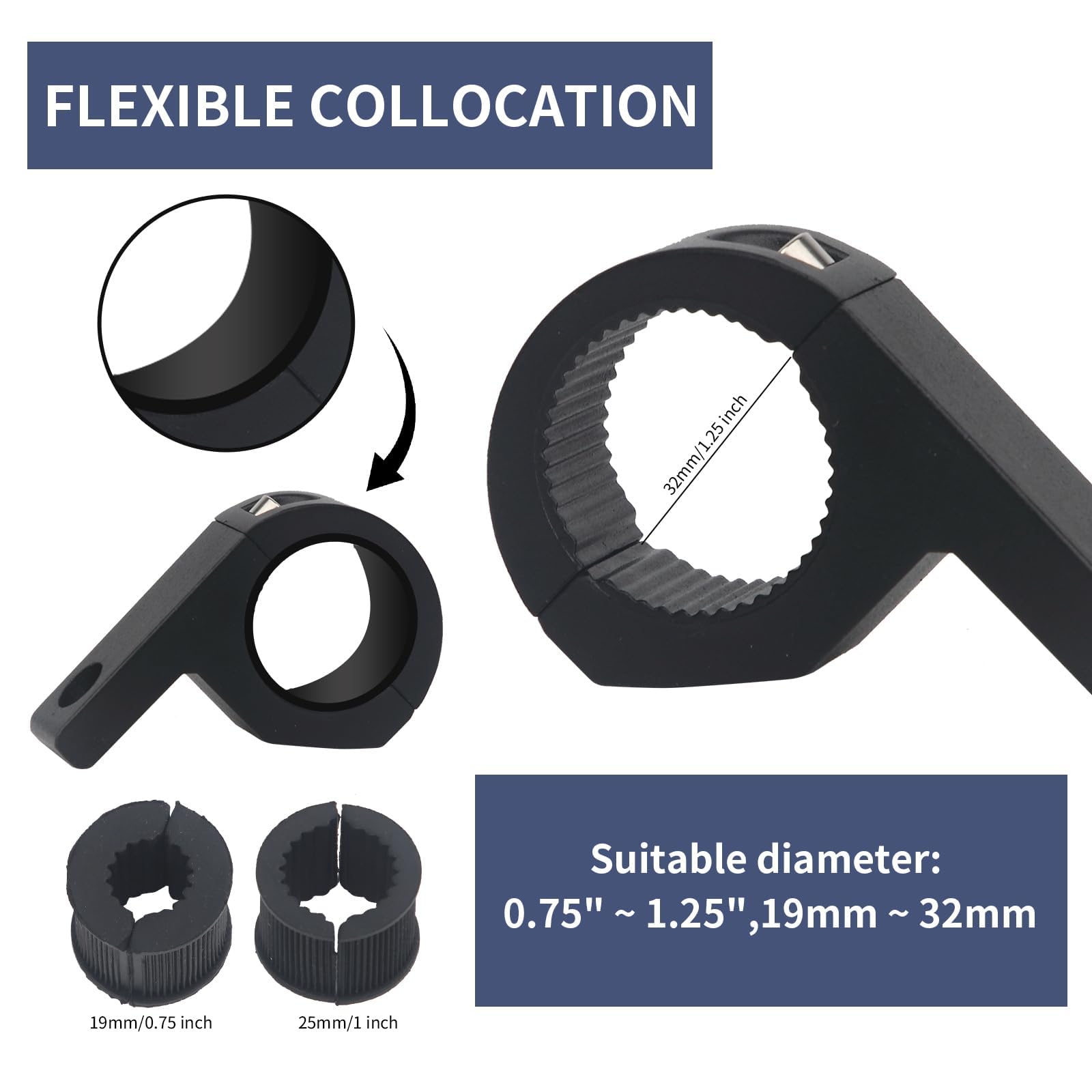 4 Pezzi Staffa di Montaggio Fari LED Universale, staffe di montaggio barra luminosa morsetto, staffa a morsetto per auto, staffe faretti moto, per Veicoli Auto Camion Moto Barca.