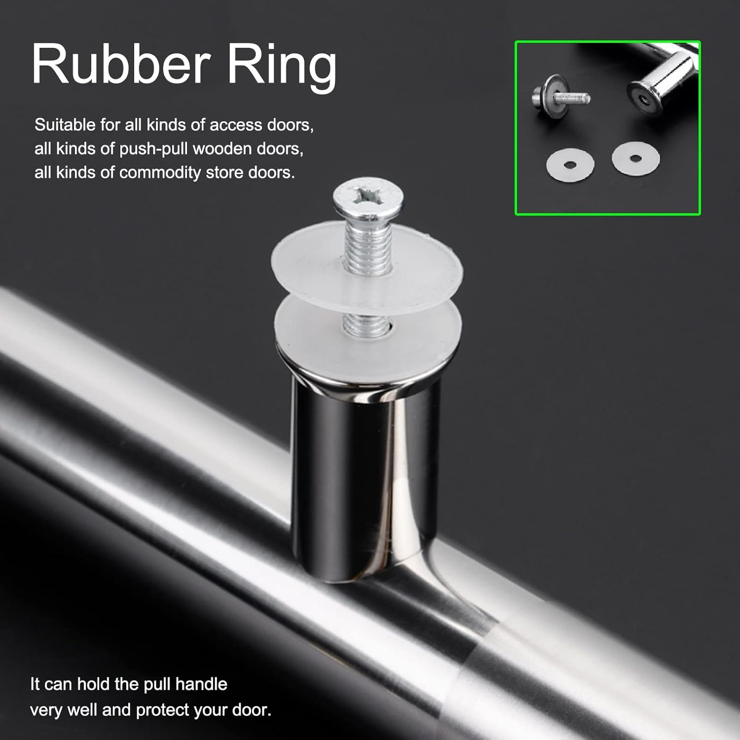 Modern Brushed Stainless Steel Entry Door Handles Set of 2 Stylish Push and Pull Bar for Office Store or Bathroom Easy Installation with Mounting Screws 47.25" x 31.5" Size
