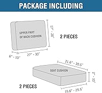 Vista 92 de H.VERSAILTEX Multi-Pieces Sofa Covers Stretch Couch Covers Form Fitted Seats and Back Cushions Covers