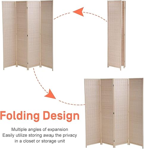 Miniatura 5 de Divisores de habitación, pantalla plegable, pantalla de privacidad de 4 paneles, divisor alto de habitación para dormitorio, estudio, divisor de