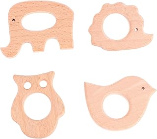SECFOU 4 Pçs Bebê Dentição Vara Brinquedo De Mastigar Brinquedos De Mastigar Mordedor Molar Brinquedos De Madeira Brinquedos Infantis Para Bebês Mordedor Infantil Brinquedo Molar Do Bebê