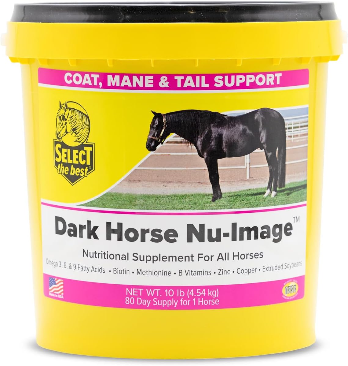 RICHDEL 784299621008 Dark Horse Nu-Image Hoof & Coat Support for Horses, 10 lb