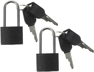 BUGUUYO Lock with Key Tiny Padlocks 2 Sets Set Padlock Mini Padlock Black Open Plastic, Copper Alloy, Iron Alloy