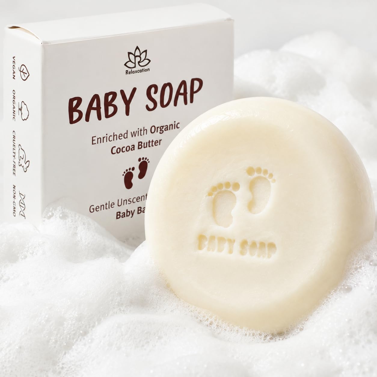 Set of 4 Organic Baby Soap Bars - Lavender-Chamomile, Goat Milk-Honey, Unscented, Greek Yogurt - Coconut Milk - All Natural Cold Process Soap Bars For Baby, Toddler, Kids - Safe for Sensitive Skin