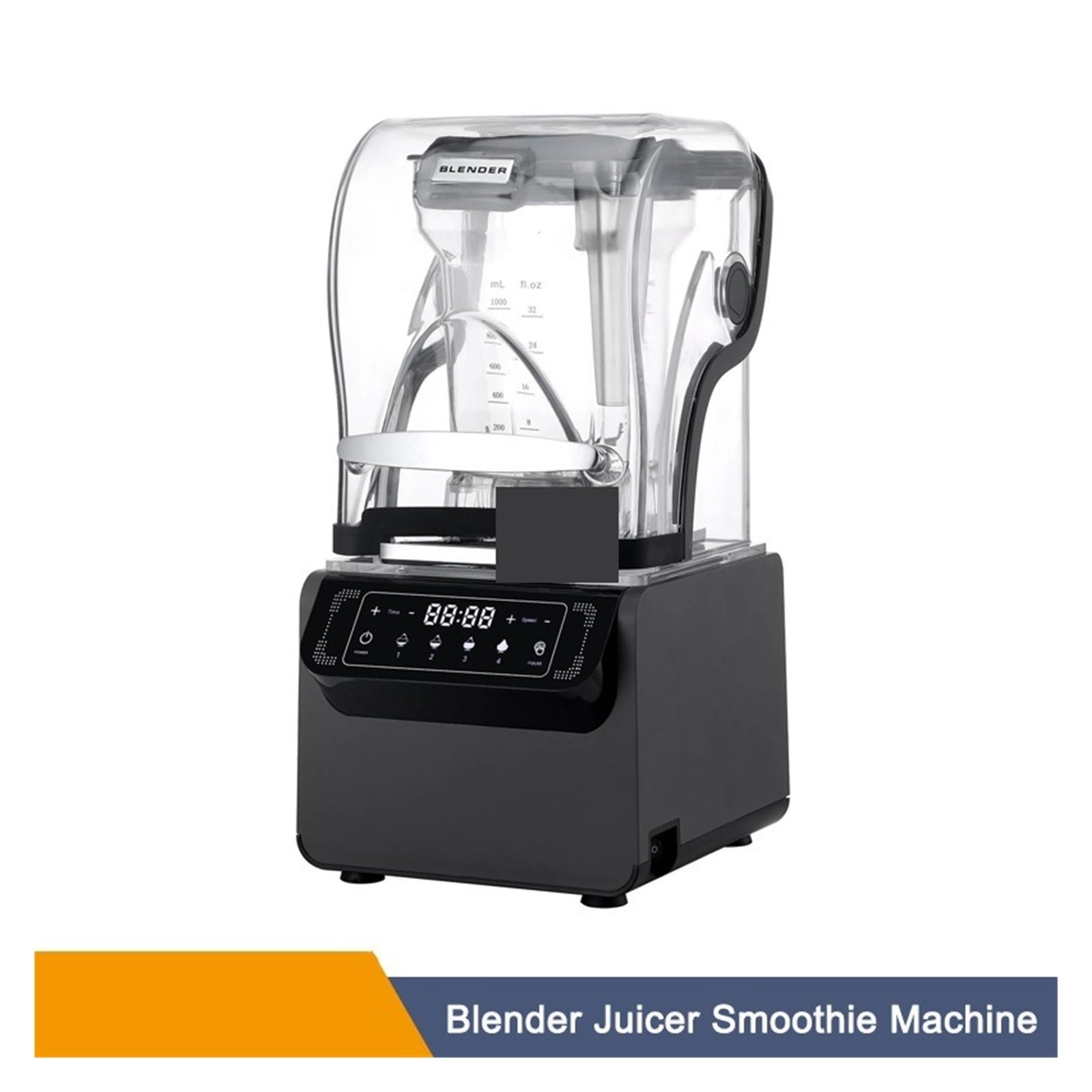 Licuadora Profesional Inteligente De 2 Litros Y 2200 W Con Temporizador, Exprimidor, Procesador Alimentos Alta Potencia, Batidos Hielo, Trituradora AgitacióN Vigorosa(Black)
